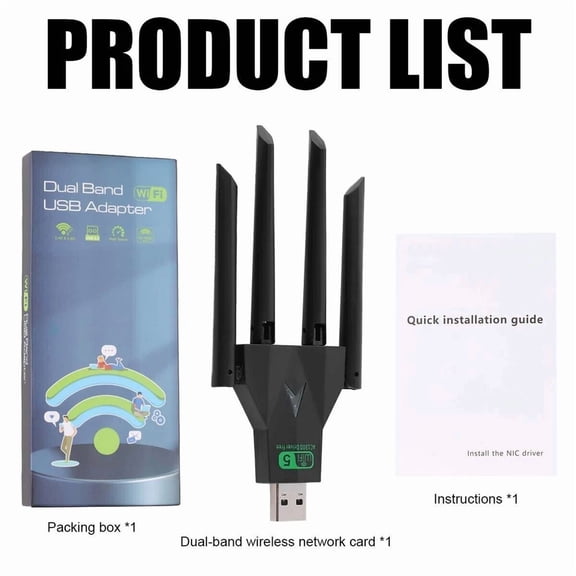 STARLIGHT- Wireless Wifi Usb 3.0 Adapter 1300Mbps Long Range Dongle Dual Band Network Lot