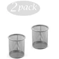 thumbnail image 1 of STARLIGHT- Ybm Home Round Desk Steel Mesh Pen Cup Silver 3 In. X 3 In. X 5 In. H 2 Pack, 1 of 2