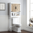 thumbnail image 1 of STAROUS Farmhouse Over-Toilet Storage Cabinet with Wood Grain Barn Doors & Adjustable Shelves, 1 of 8