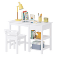 thumbnail image 1 of STAROUS Kids Desk and Chair Set, Wooden Study Table with Drawer and Storage Shelves, Children Study Desk for 3–8 Years Old, Student Writing Table for Bedroom or Classroom, 1 of 7