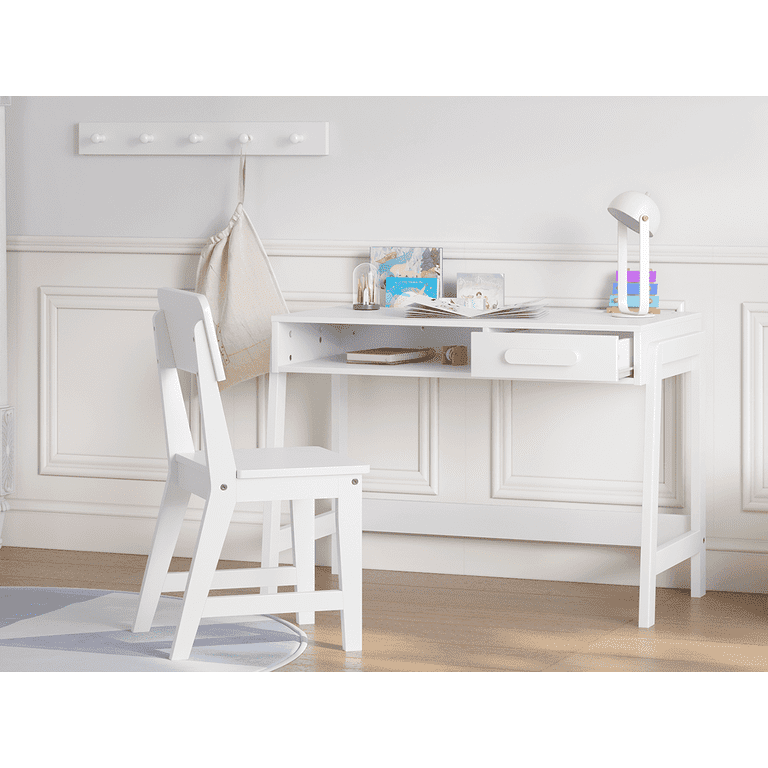 STAROUS Kids Desk and Chair Set: Wooden Study Table with Drawers