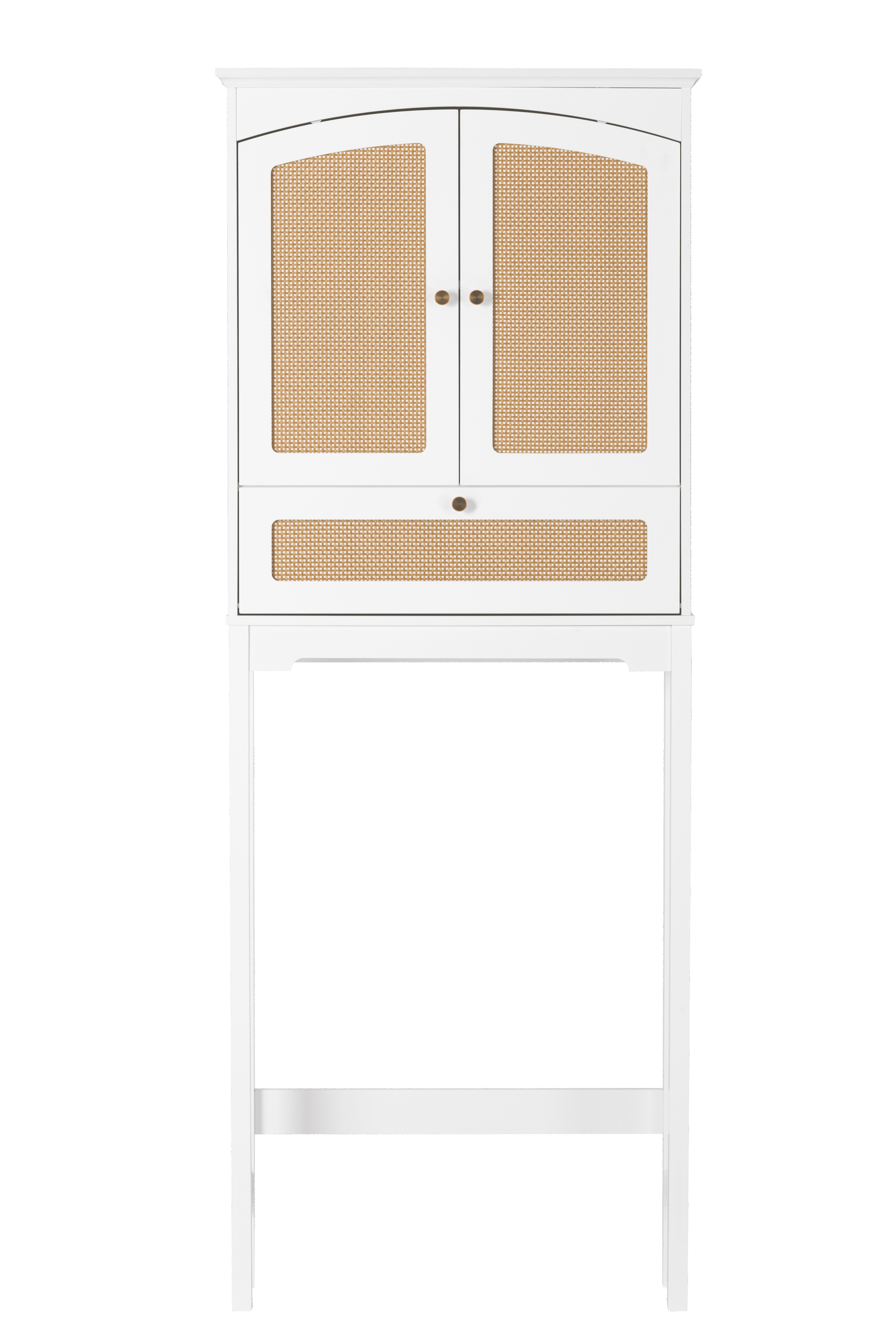 STAROUS Rattan Over Toilet Cabinet:  Bathroom Storage with Tilt-Out Cube & Adjustable Shelf