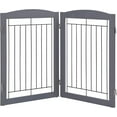 thumbnail image 1 of STAROUS Solid Wooden Dog Fences Indoor Outdoor, Extra Wide Dog gate for The House, Doorway, Stairs,2 Waterproof Extension Panels, 48" Wide 30" Tall (Gray), 1 of 6