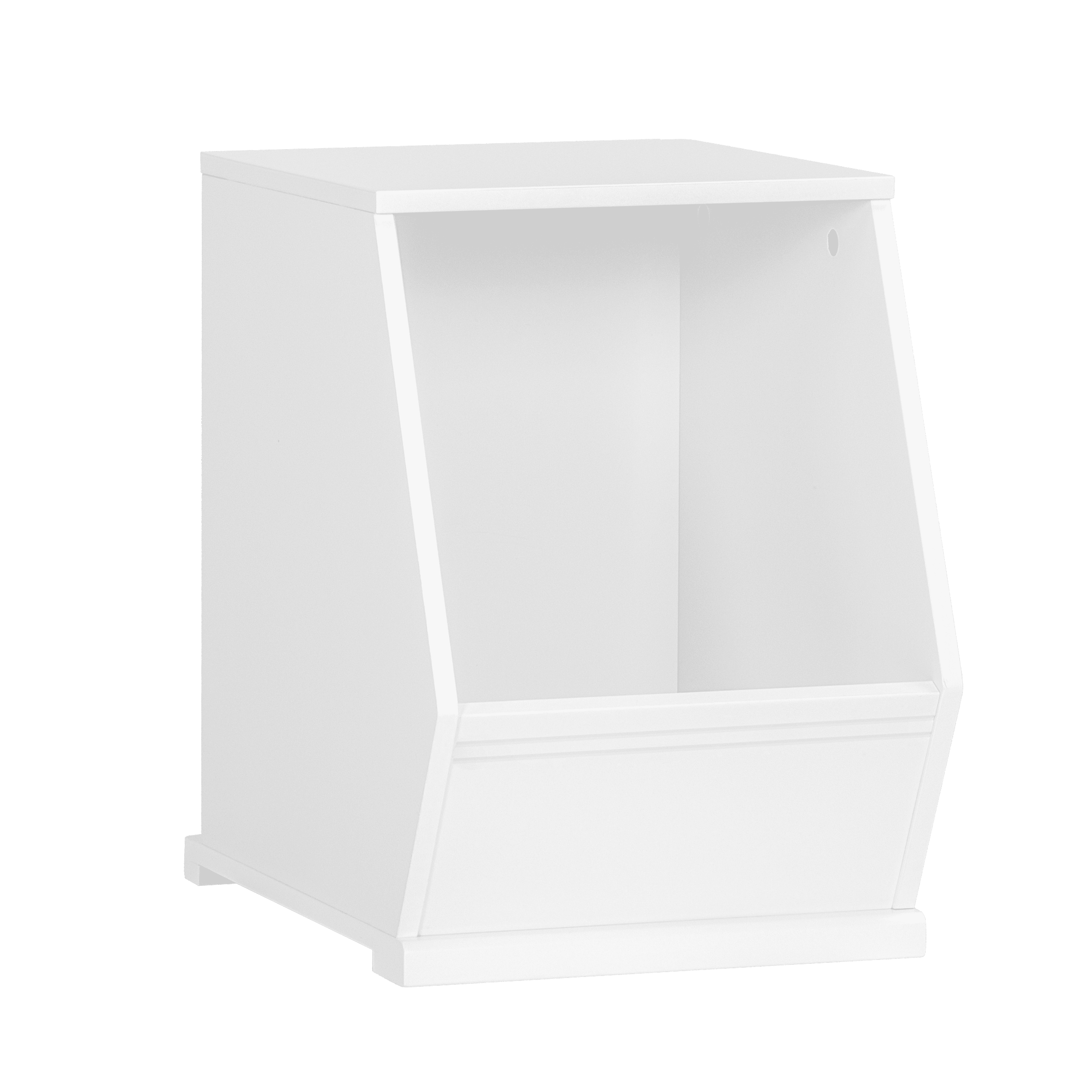 STAROUS Stackable White Wooden Toy Storage Organizer - 1 Cubby Shelf for Kids' Rooms