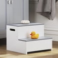 thumbnail image 1 of STAROUS Wooden Toddler Step Stool: Extra Wide 9.45 Inches, Non-Slip Mats and Handles, for Bathroom Sink and Potty Training, 1 of 8