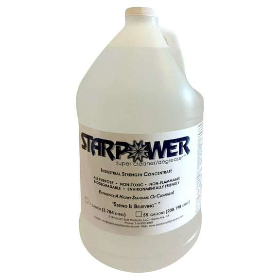 STARPOWER SUPER CLEANER/DEGREASER Concentrate - Heavy Duty Multi Surface Grease, Oil, Grime Remover, 1 Gallon