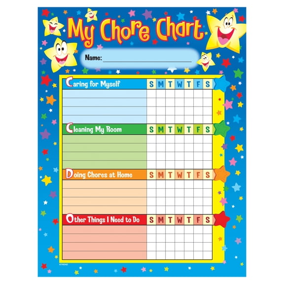 TREND Stars Chore Charts, pad of 25