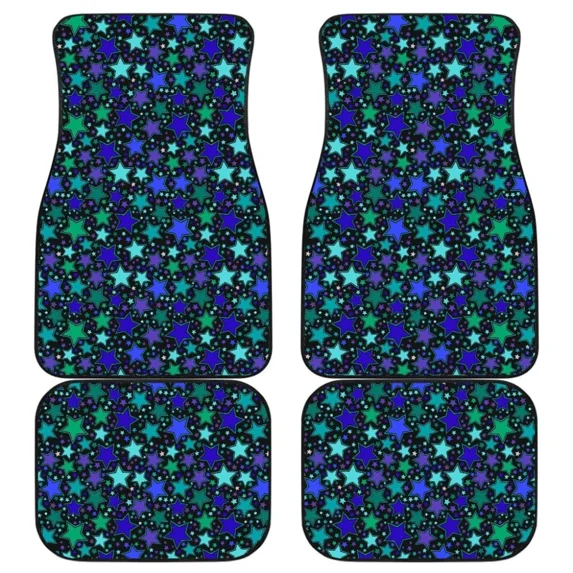 STARS Car Foot Mat 4PCs Rubber Non-Slip Waterproof Material All-Weather Protection Accessories