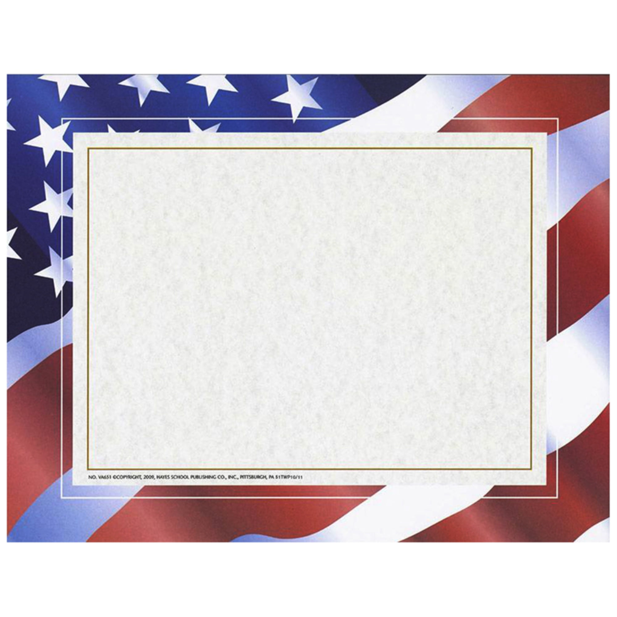 STARS N STRIPES CERTIFICATE BORDER COMPUTER PAPER 50/PK