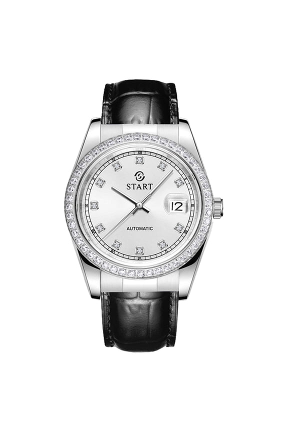 【START】Men's Watch Zircon Dial Automatic Mechanical Watch Waterproof Watch Calendar Function Butterfly Buckle Strap