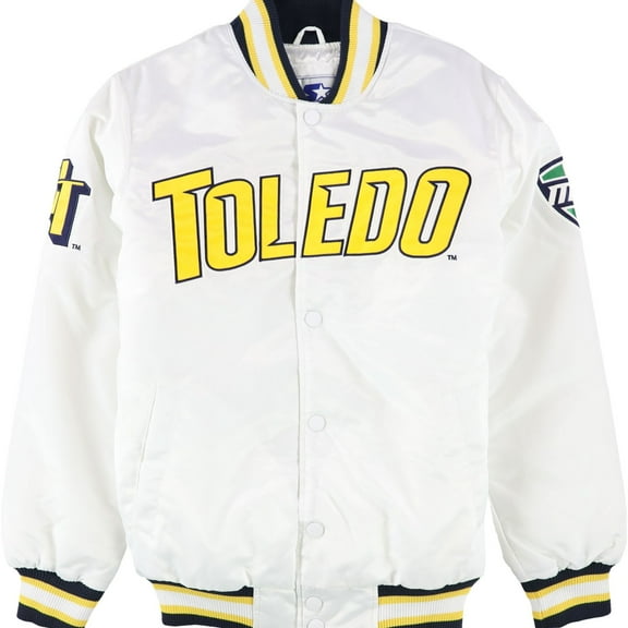 STARTER Mens Toledo Rockets Varsity Jacket, White, Large