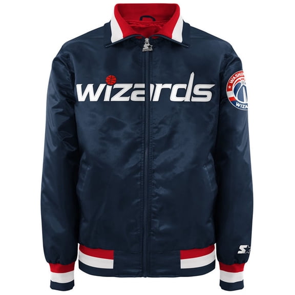 STARTER Mens Washington Wizards Varsity Jacket, Blue, XX-Large (Regular)