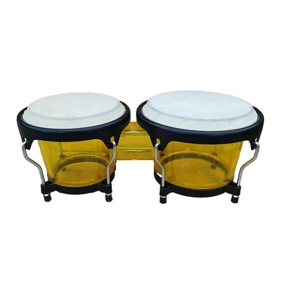 STARTIST Bongo Drum Set 6 inch and 7 inch Educational Percussion Instruments African Drum Music Instruments for Gifts Beginners Adults Yellow