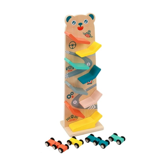 STARTIST Car Ramp Toys Wooden Car Toy Birthday Gift Interactive en Mini Car Race Ramp Toy Creative Gift for Kindergarten Child
