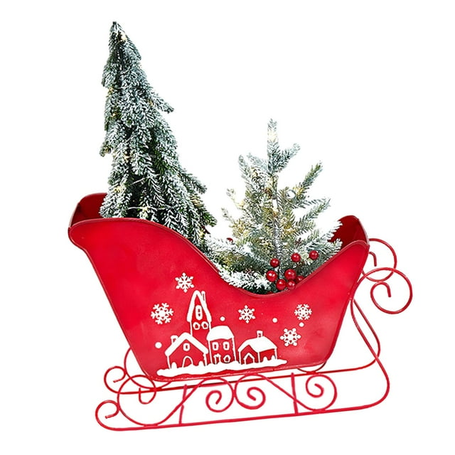 STARTIST Christmas Metal Sleigh Christmas Craft with Xmas Tree Holiday ...