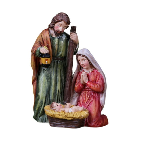 STARTIST Christmas Nativity Scene Set Xmas Tabletop Scenes Figures Set Home Decorating Desk Collection Joseph, Mary, Jesus with Manger