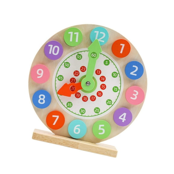 STARTIST Education Clock for Kids Analog Teaching Clock Kids Table Clock Toy Wood Teaching Clock for Baby Kids Children Boys and Girls