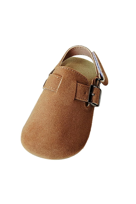Kids Suede Clogs,Walking Shoes Nonslip Adjustable Potato Shoes,Soft Scuff Kids Clogs Children's Fleece Elastic Clogs for Kids , 26