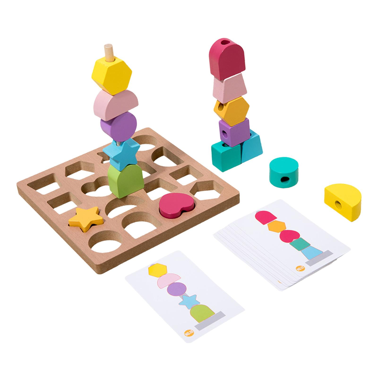 STARTIST Matching Shape Stacking Toy Montessori Bead Sequencing Toy Set