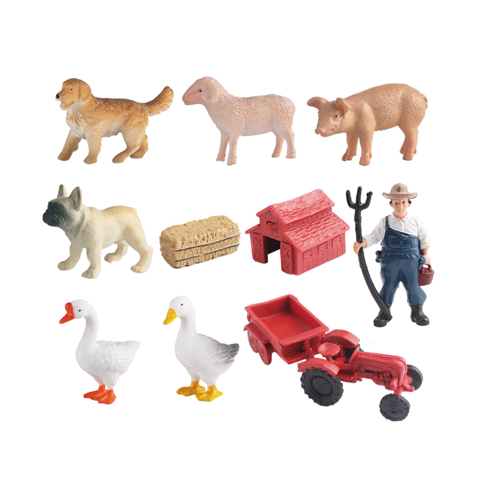 STARTIST Mini Barn Farm Toys Playset Farm Animals Figurines Set, Farm ...