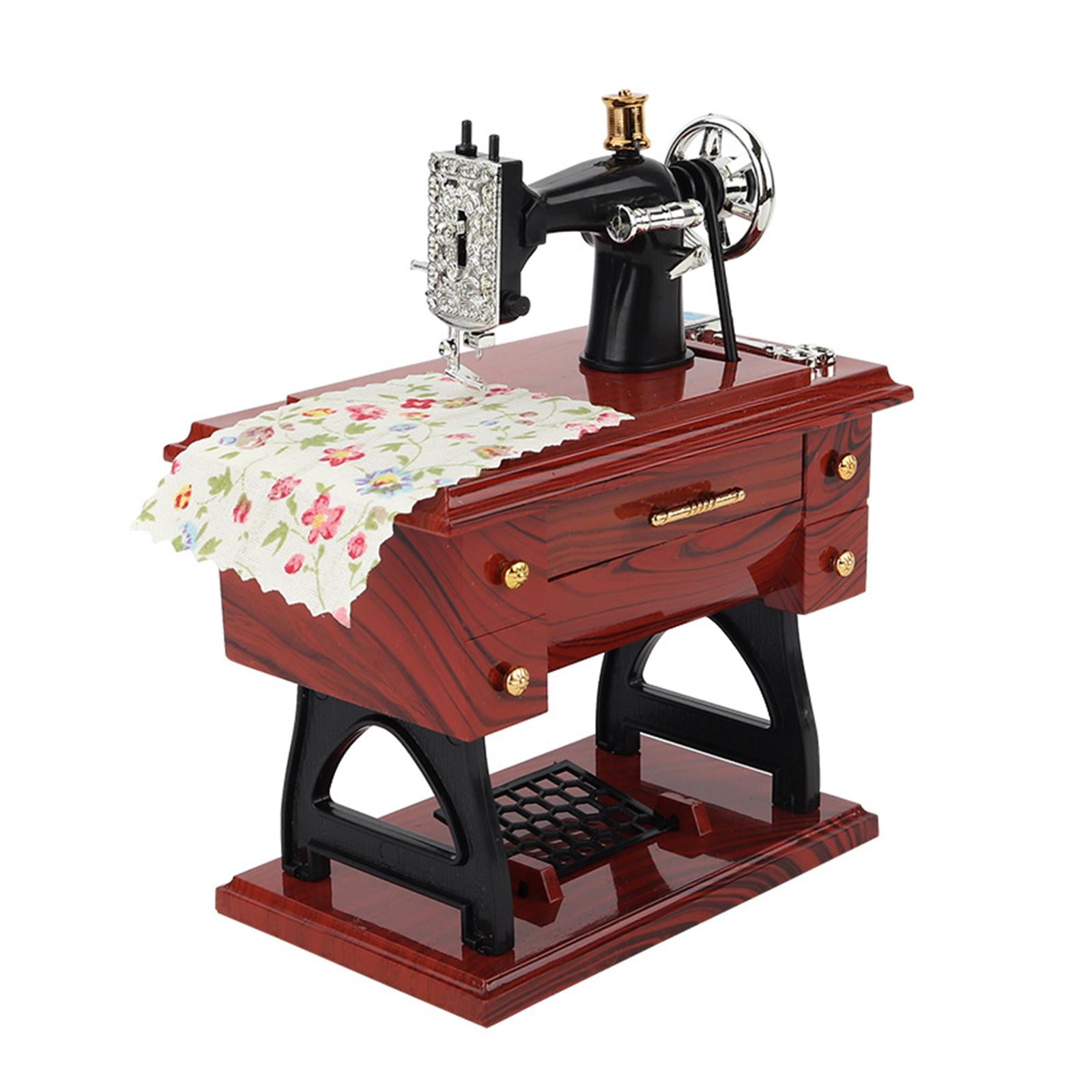 STARTIST Mini Sewing Machine Music Box Mini Table Decor Treadle Sewing