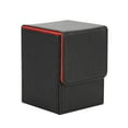 thumbnail image 1 of STARTIST Trading Card Deck Box Card Holder Storage Sturdy Carrying Holds 100 Cards Card Deck Case Card Organizer for TCG Baseball Card Black Inner Red, 1 of 8
