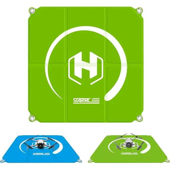 STARTRC Drone Landing Pad, Universal Waterproof Portable Fast-Foldable Helipad for Mavic 4 pro/Avata 2/Air 3S/Mini 5 Pro/4/3/2 SE/4K (Sky blue-green, 26-inch/65cm)