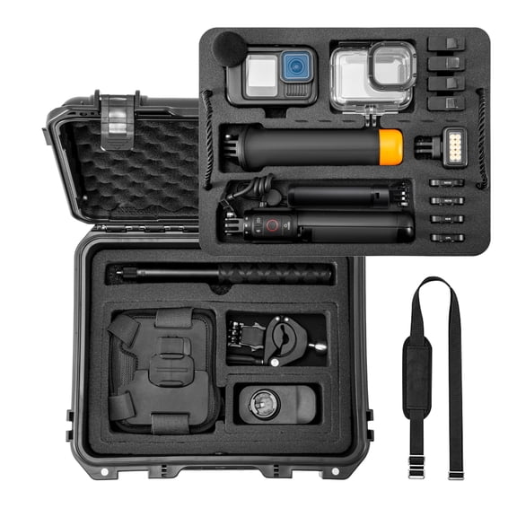STARTRC VCR Hard Storage Case for GoPro Hero 13 12 11 10 9 8 Creator Edition, Waterproof Travel Carrying Bag Compatible with Media Mod Volta Chest Mount Accessories, Odorless Hard Shell Organizer