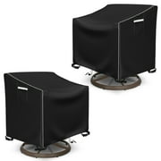STARTWO Heavy Duty Swivel Chairs Cover Waterproof High-Quality Rotating Chair Protector,Black