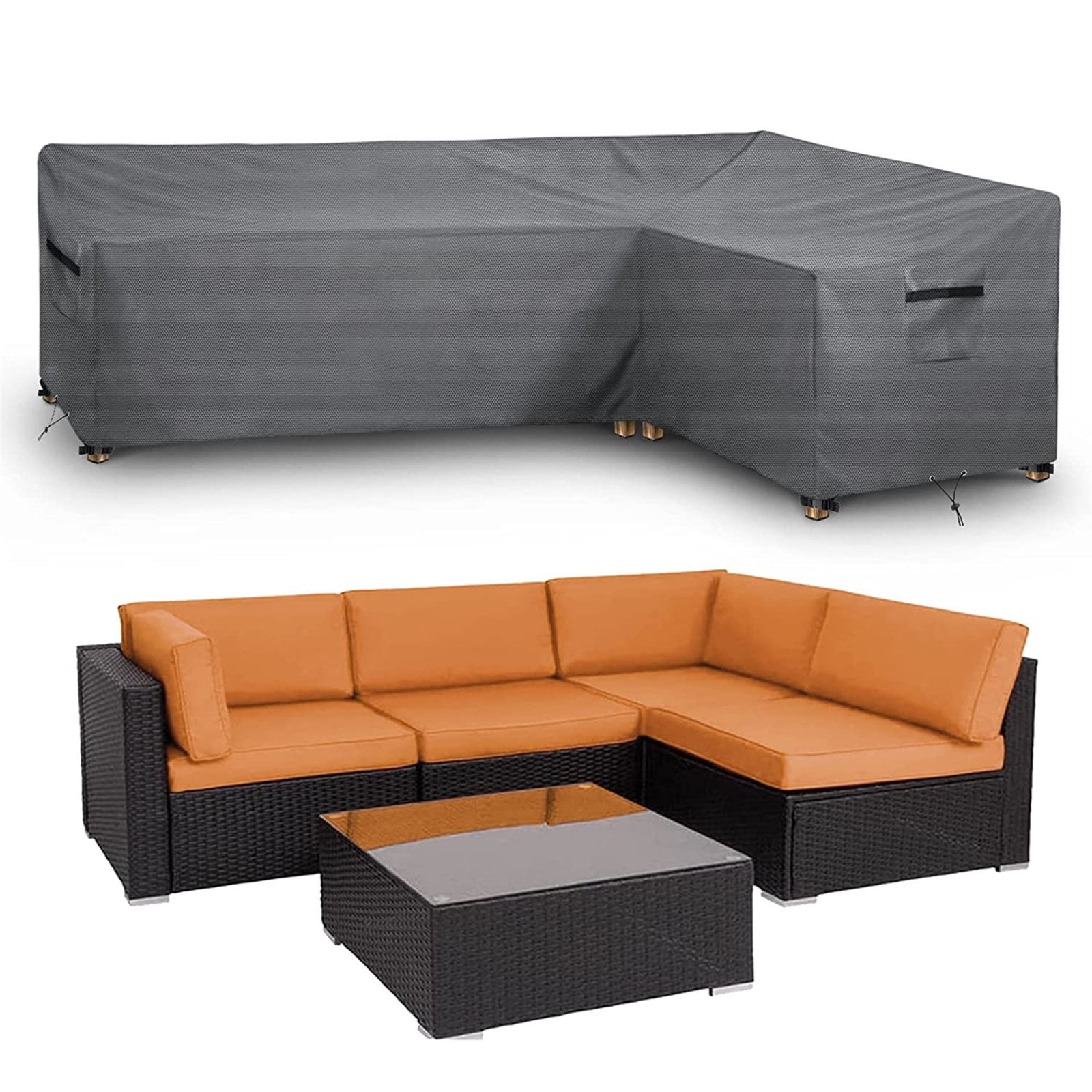 STARTWO Patio L-Shaped Sofa Cover, Weatherproof, Water Resistant