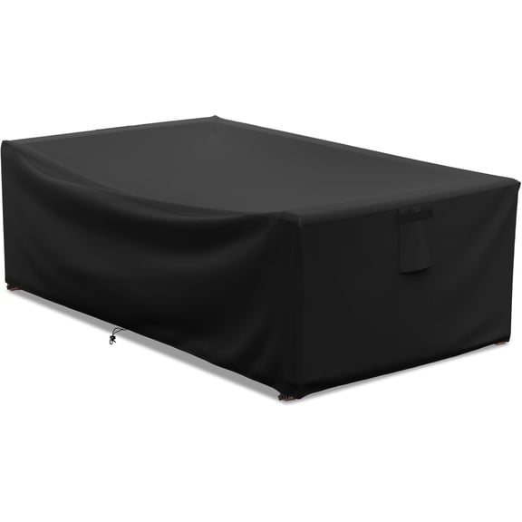 STARTWO Patio Rectangular Accent Table Cover, Waterproof Outdoor Dining Table Furniture Set Cover 48L x 28W x 13H inch Black