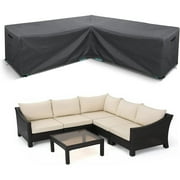 STARTWO Patio V-Shaped Furniture Sectional Sofa Cover Thickened 600D Heavy Duty Waterproof Outdoor Cover