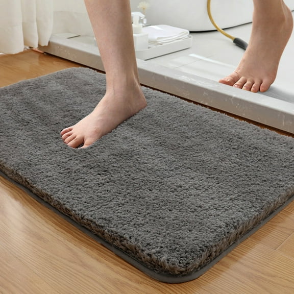 STARTWO Pure Light Gray Bathroom Rug Mat - Extra Soft, Non-Slip, Water Absorbent, Thick Shaggy Bath Mat for Shower and Bathtub