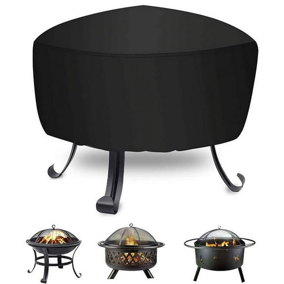 STARTWO Round Fire Pit Cover - Waterproof Outdoor Firepit Cover - Large Size with Drawstring and Carry Bag