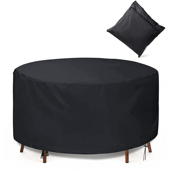 STARTWO Round Patio Table Cover Waterproof Heavy-Duty Cover for Garden Table Set UV Resistant Dustproof & Anti-Fading Protection