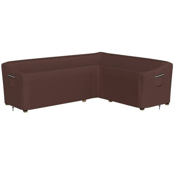 STARTWO Thickened 600D Heavy Duty L-Shaped Patio Furniture Cover Outdoor Waterproof Sectional Sofa Cover