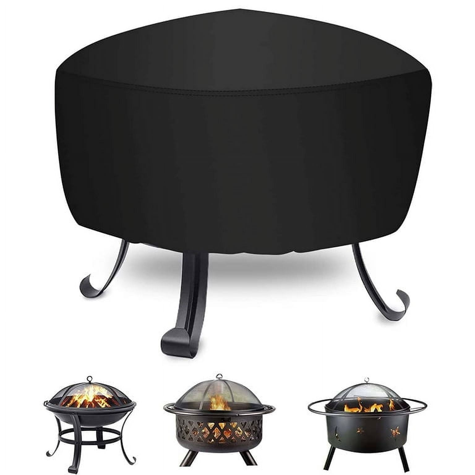 STARTWO Waterproof Round Fire Pit Cover Outdoor Firepit Cover for