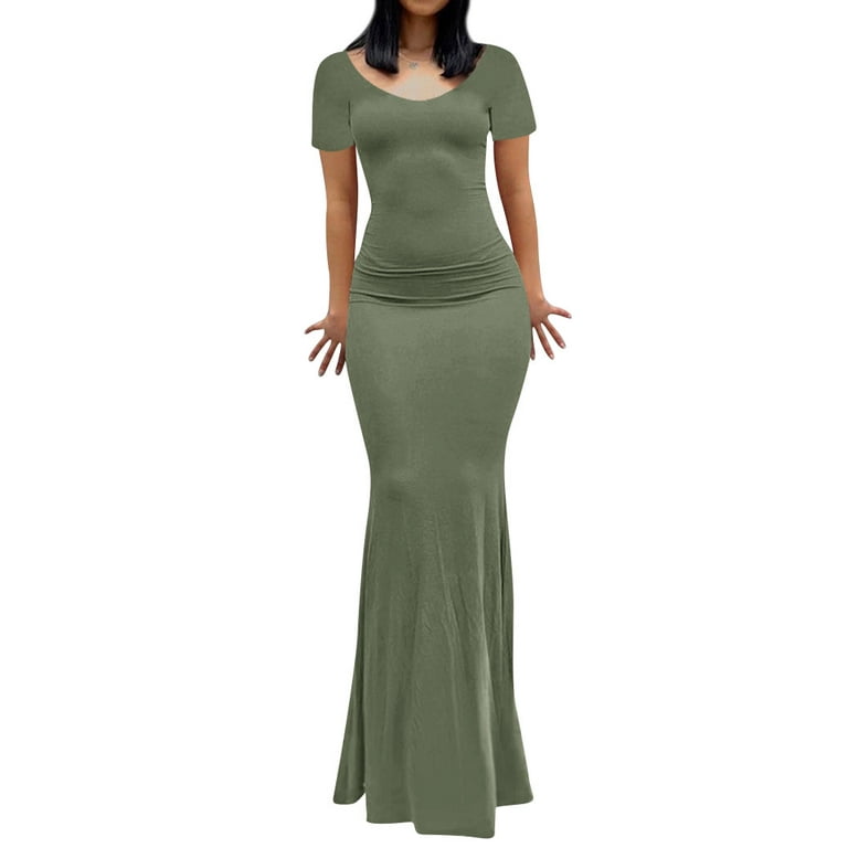 Bodycon fishtail maxi dress outlet