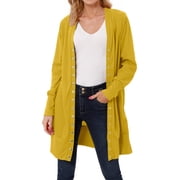 Women Button Down Solid Color Cardigan
