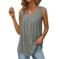 thumbnail image 1 of STARVNC Women Crew Neck Ruched Sleeveless Mid-Length Tank Top, 1 of 4