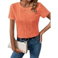 thumbnail image 1 of STARVNC Women Crew Neck Short Sleeve Lace Blouse, 1 of 7