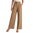 thumbnail image 1 of STARVNC Women Elastic High Waist Button Up With Pockets Straight Leg Pants, 1 of 5