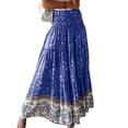 thumbnail image 1 of STARVNC Women Floral Print Pleated High Waiste Flowy Hem Maxi Skirt, 1 of 4