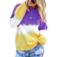 thumbnail image 1 of STARVNC Women Gradient Print Crew Neck Long Sleeve Top, 1 of 4