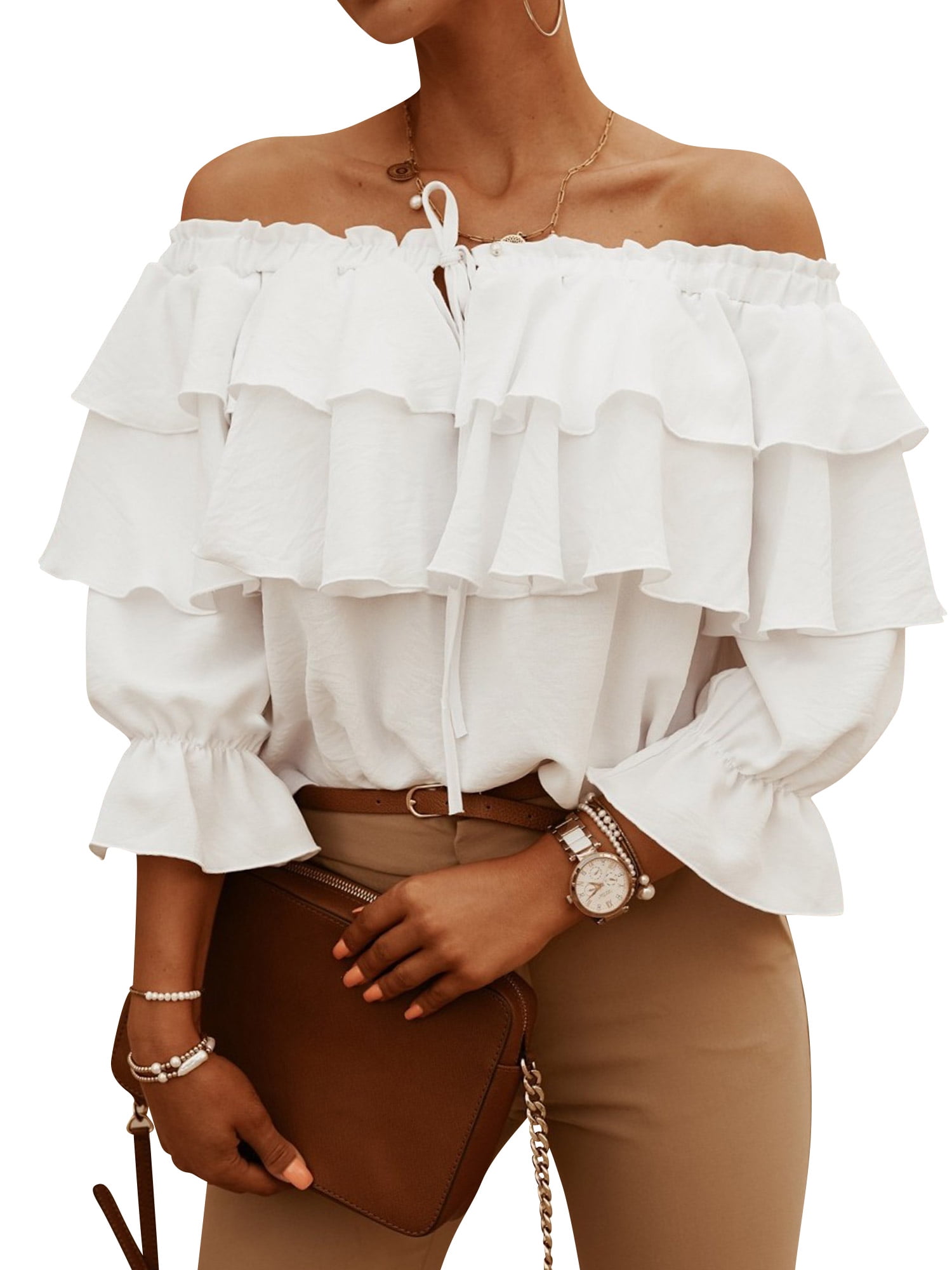 tiered chiffon top