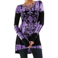 thumbnail image 1 of STARVNC Women Long Sleeve Boho Printing Colorblock Splice Tunic Top, 1 of 5