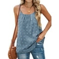 thumbnail image 1 of STARVNC Women Swiss Dot Round Neck Sleeveless Top, 1 of 4