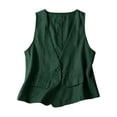 thumbnail image 1 of STARVNC Women V Neck Button Down Sleeveless Linen Vest, 1 of 3