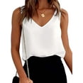 thumbnail image 1 of STARVNC Women V Neck Sleeveless Open Back Satin Tank Top, 1 of 2