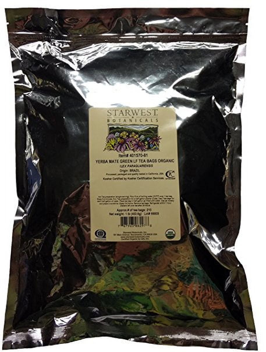 STARWEST YERBA MATE GRN TEA BAGS ORG 1 LB